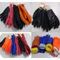 Orange PVC Gloves with Acrylic Boa Liner Gloves Dpv113
