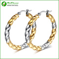 Rolled 24k gold plate Twist Roud Hoop Earring