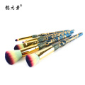 Green Marble Handle Cosmetic Brush