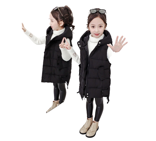 Girls Winter Thicken Warm Zip Up Sleeveless Vest