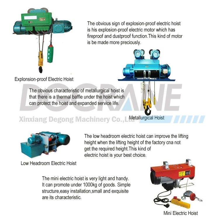 1000kg Wire Rope Electric Hoist