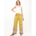 100% viscose flower printed with embroidery women's pant