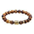 Bracelet perles de bouddha en pierre avec oeil de tigre