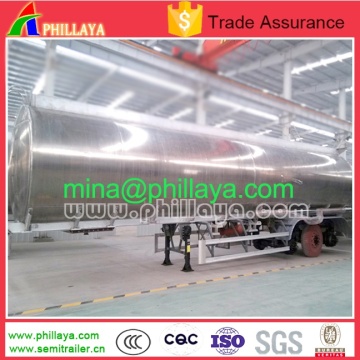 Carburant camion citerne corps miroir poli en aluminium Tank Trailer