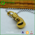 Gants de boxe or classique en acier inoxydable Collier pendentif