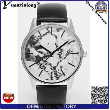 YXL-059 promoción venta caliente cara mármol señoras reloj cuero genuino mujeres muñeca reloj negocios lujo moda relojes