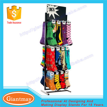 Customized lightweight socks display stand with hanging hooks