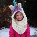 Cape shawl cap children cartoon rabbit ears handmade wool baby winter warm hat