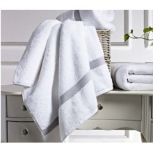 Frontière de Canasin Dobby serviettes luxe blanc