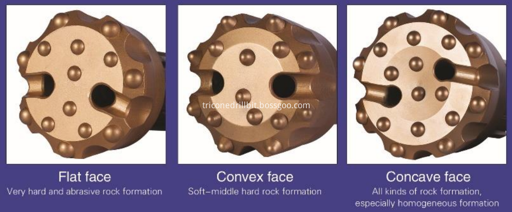 Convex face DTH bits