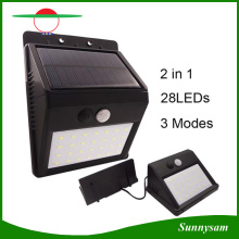 Tipo Split Lámpara solar de interior Uso exterior Lámpara de pared de sensor de movimiento Iluminación de seguridad LED con cables de extensión extra largos