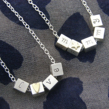 Best friend tiny cube alphabets cube pendant