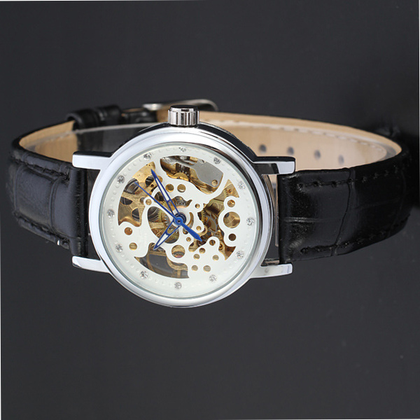 domed glass watch mininalist design with diamond dial