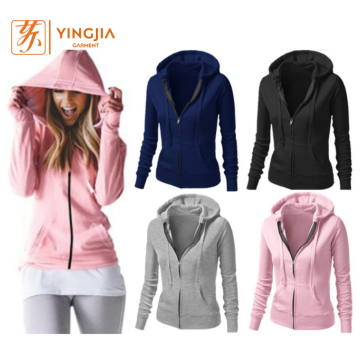 Autumn Custom Women Top Quality Zipper Hoodies Sweatshirts