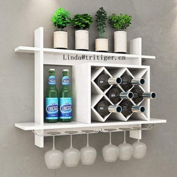 Wholesale Wall Mounted Wooden Display Bottle Wine Rack