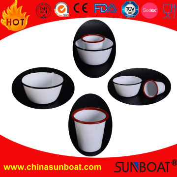 Houseware Tableware Carbon Steel Enamel Bowl+Tumbler