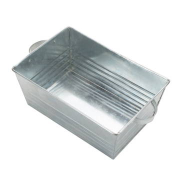 Square galvanized plant basin