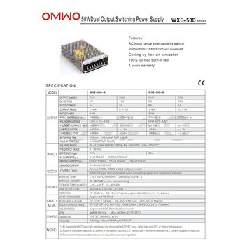 Omwo Wxe-50d-ein Dual-Output-Schaltnetzteil 50W