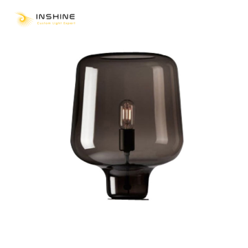 INSHINE Black Glass Side Table Lamp