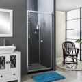 Tub Shower Glass Enclosure Chrome Hinge Bifold Door Shower Room With 5mmTemperedGlass