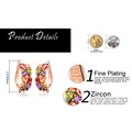 Gold Plated Unique Stud Earrings Multicolor