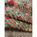 100% polyester strip printed flannel fabric