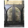 Wrought Iron Entrance Doors with Tempered Glass