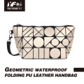 Geometrische wasserdichte faltbare Abendhandtasche aus PU-Leder