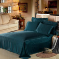 4PCS Silk Bedding Set Flat Fitted Sheet 2Pillowcases