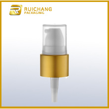 Aluminium cosmetic lotion pump with small overcap