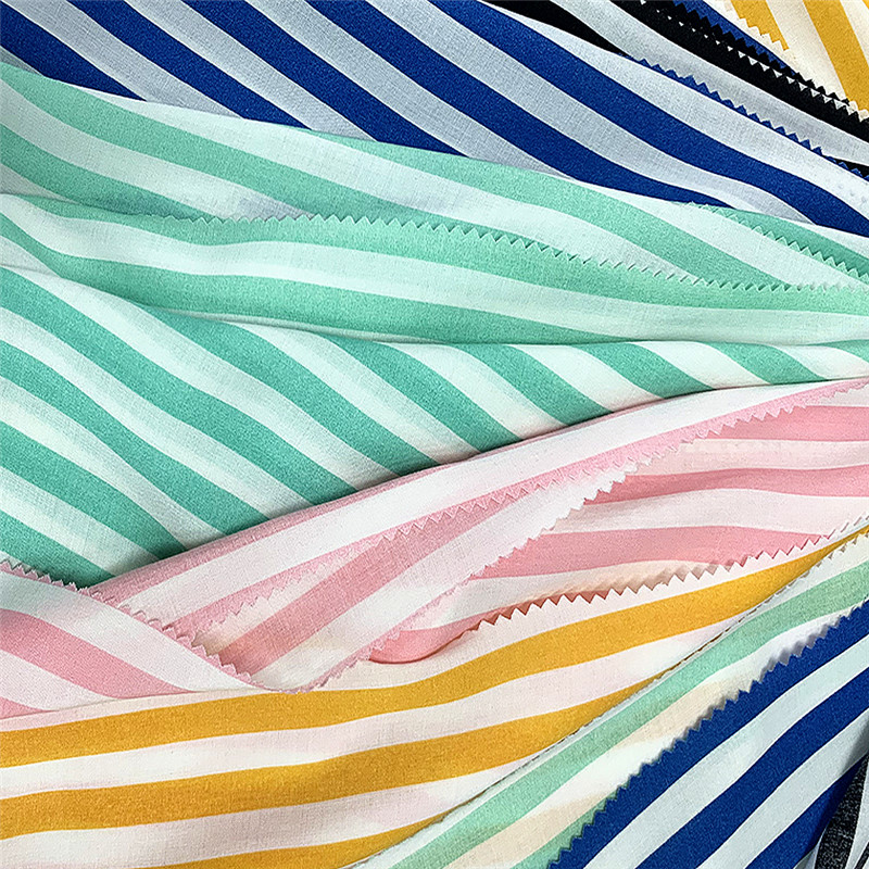 Breathable Striped Rayon Fabric 2