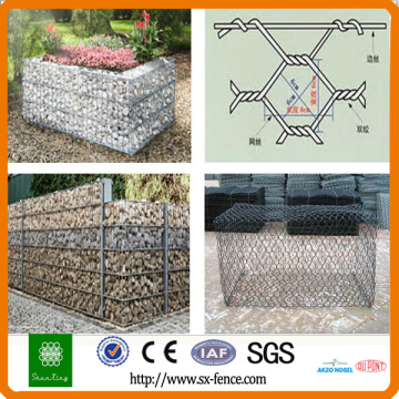 Коробка гальванизированного и PVC gabion покрынное 