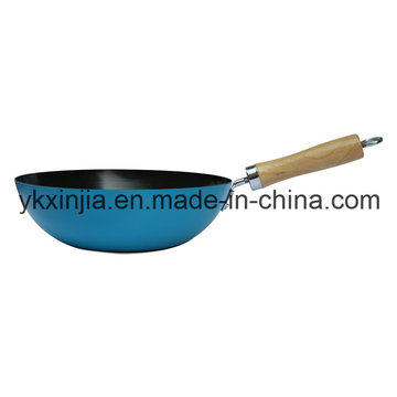 Utensilios de cocina de acero al carbono de color Mini wok utensilios de cocina