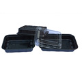 Black food grade plastic Sushi Box Container Tray