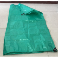 Virgin material Green tarpaulin with reinforced corner