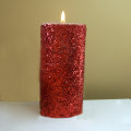 metal paint column wax unscented smoke-free pillar candle