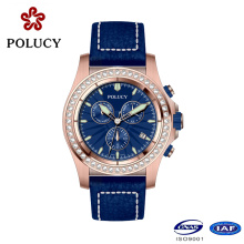Watch Factory benutzerdefinierte Luxus schlanke Stein Herren Uhren Chronograph