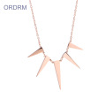 Womens Simple Rose Gold Geometric Pendant Necklace