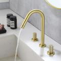 3 Löcher goldene Badezimmer Wasserhahn Waschbecken Mixer