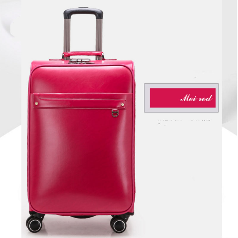 Mei red pu luggage