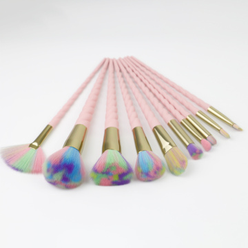 Colorful nylon hair plastic makeup brushes