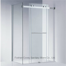 Frameless cabina de ducha deslizante con hardware de acero inoxidable para el mercado americano (kw021)