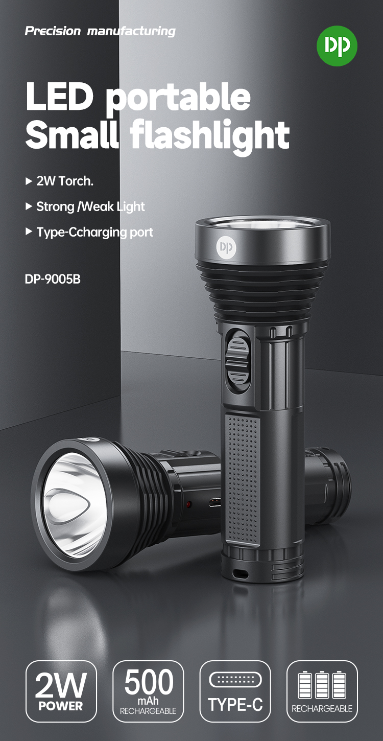 01-9005B-DP Wholesale Portable LED Rechargeable Flashlight Type-C 01-9005B-DP Wholesale Portable LED Rechargeable Flashlight Type-C