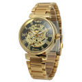 elegant alloy wrist watch with skeleton design mechanical watch