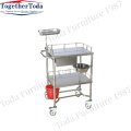 Cartero médico de carrito quirúrgico de acero inoxidable en el hospital