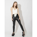 External Wear Tight Trousers Black Pu Pants