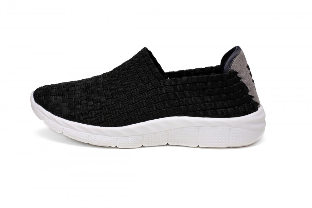 Black Woven Loafers