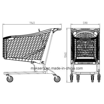 Chariot de magasinage en plastique écologique