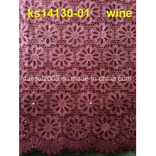 Cordon africain Guipure Lace Fabric Polish, dentelle Cupion