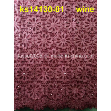 Afrikanische Guipure Lace Stoff Polnische Schnur, Cupion Lace